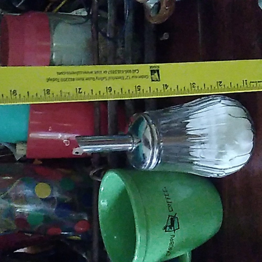 GERMAN SUGAR DISPENSER STAINLESS  Glass  VINTAGE